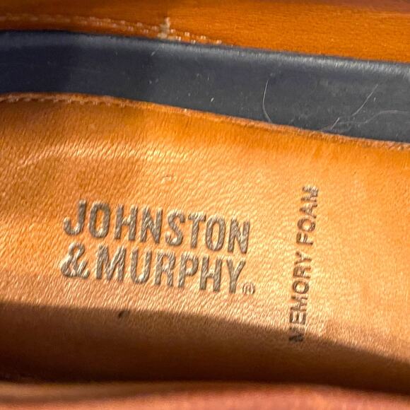 Men's JOHNSTON & MURPHY Brown Leather Penny Loafers Look New To Me - Picture 11 of 13